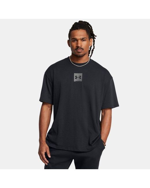 Under Armour Black T-Shirt M Hw Os Sm Box Ss T-Shirt for men