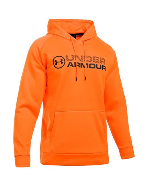Under Armour Fleece Storm Caliber Hoodie in Orange for Men | Lyst