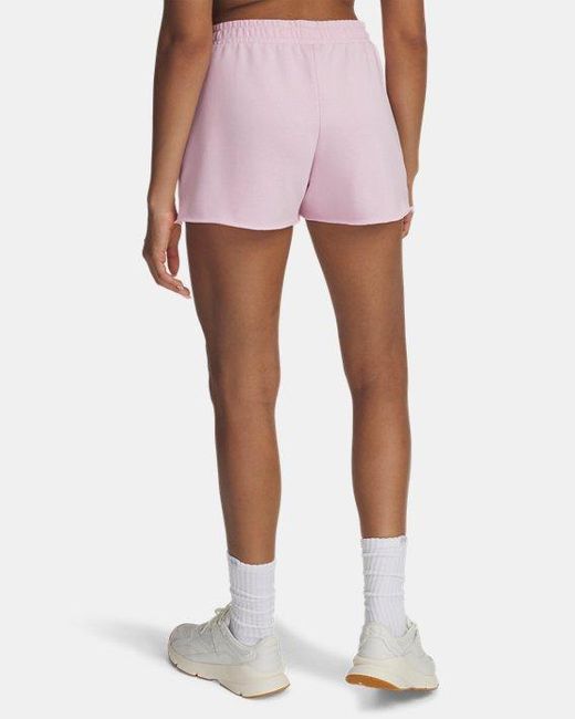 Under Armour Pink Rival Terry 3" Shorts Prime