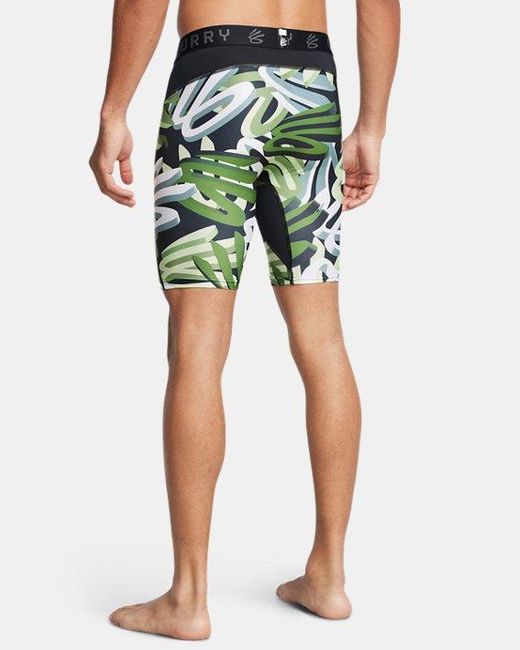 Under Armour Green Curry Heatgear Printed 9" Shorts Retro Surplus for men
