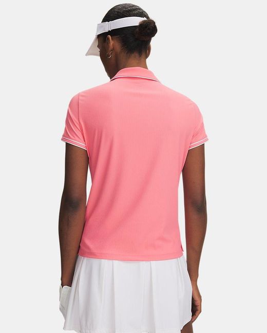 Under Armour Pink Drive Chill Short Sleeve Polo Bittersweet Bittersweet