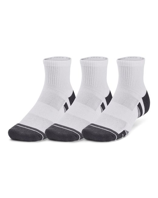 Under Armour White Performance Cotton 3-pack Q Rter Socks