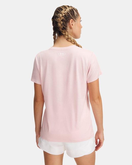 Under Armour Pink Tech Twist V-Neck Short Sleeve Prime