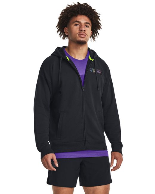 Under Armour Blue Project Rock Heavyweight Terry Full-zip for men