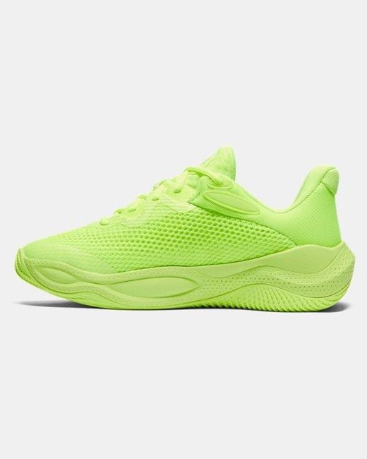 Under Armour Green Curry Splash 24 Basketball Shoes High Vis / High Vis / High Vis