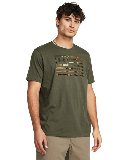 Under Armour Green Ua Freedom Flag Printed T-shirt for men