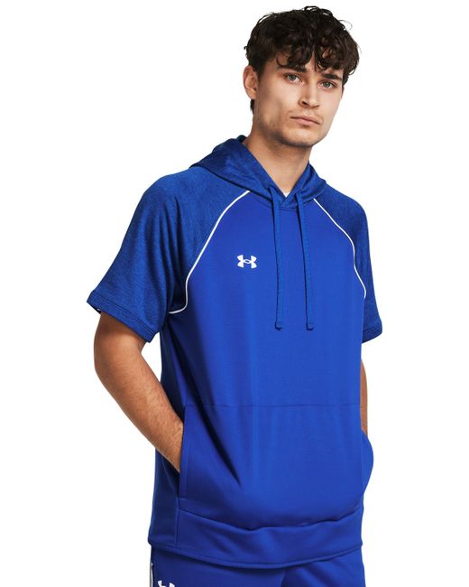 Under Armour Blue Ua Command Warm-up Short Sleeve Hoodie for men