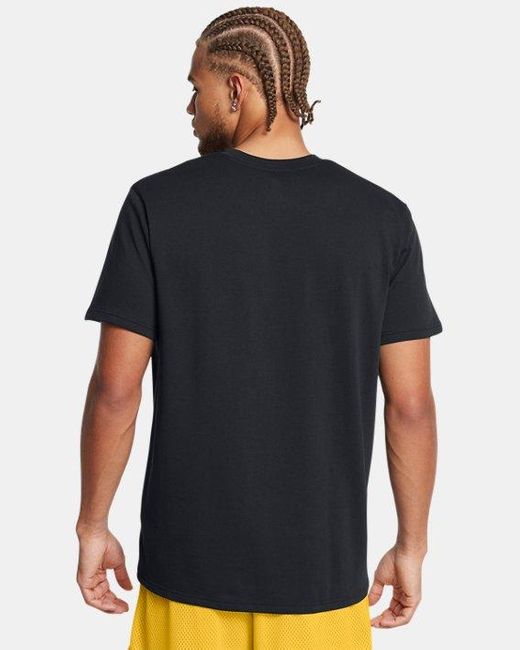 Under Armour Black Curry Logo Heavyweight T-Shirt for men