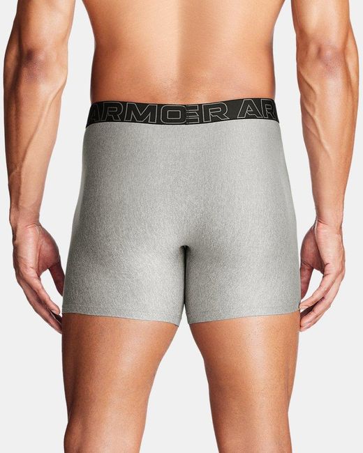 Under Armour Gray Performance Tech Solid Boxer Shorts - 6in for men