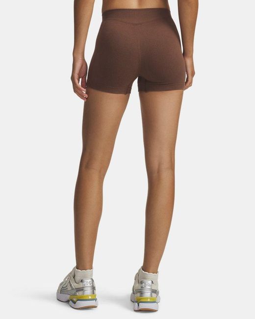 Under Armour Brown Seamless Cotton Shorty Shorts Incense Kona