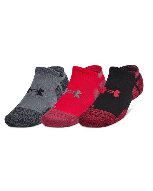 Under Armour Red Ua Performance Tech Pro 3-pack No Show Socks