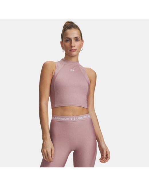 Under Armour Purple Heatgear Rib Tank Tourmaline Tourmaline