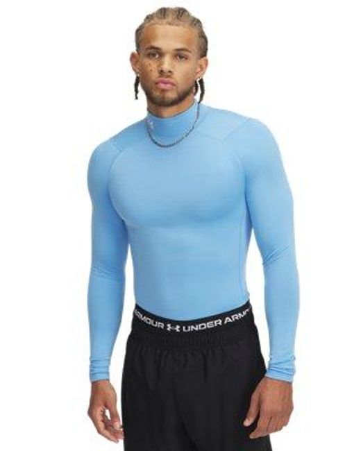 Under Armour Blue Coldgear Compression Mock Long Sleeve Midnight for men