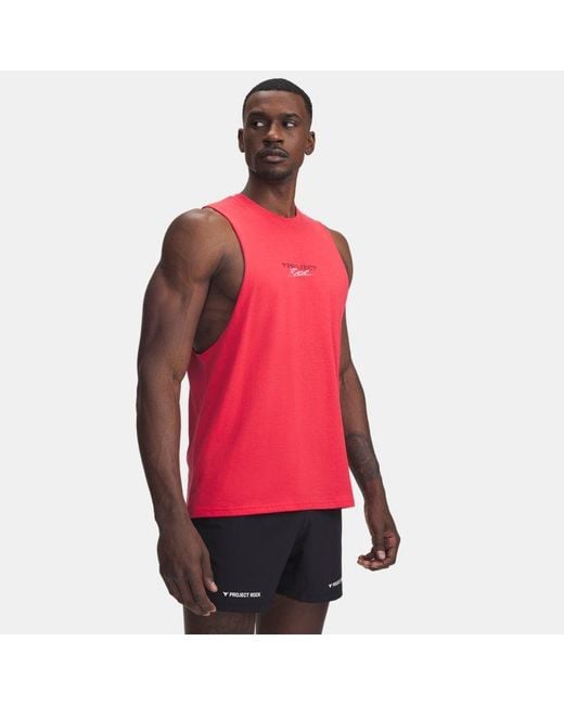 Under Armour Red Project Rock Tank Lava for men