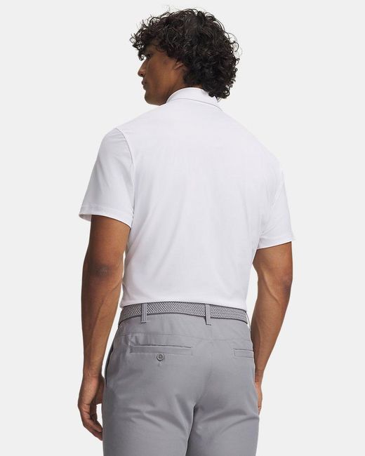 Under Armour White Drive Chill Polo Castlerock for men