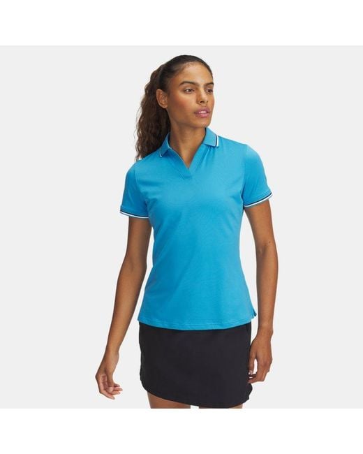 Under Armour Blue Drive Rib Short Sleeve Polo Ether Midnight Midnight