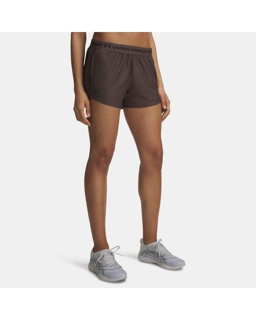 Under Armour Blue Tech Play Up 3" Shorts Peppercorn Kona