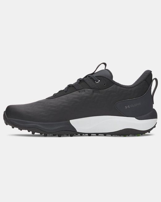 Under Armour Black Drive Pro Clone Spikeless Golf Shoes Anthracite Metallic Gun Metal for men