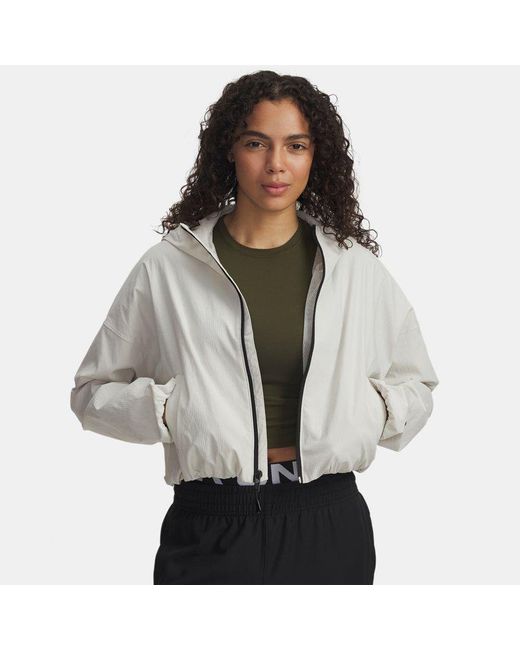Parte De Arriba De Manga Larga Unstoppable Woven Ripstop Para Mujer Summit Negro Under Armour de color Gray