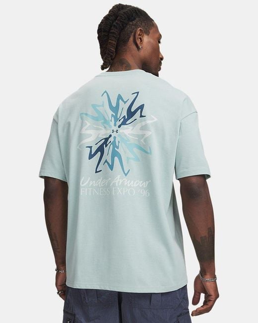 Under Armour Blue Heavyweight Fitness Expo Short Sleeve Enamel Wham for men