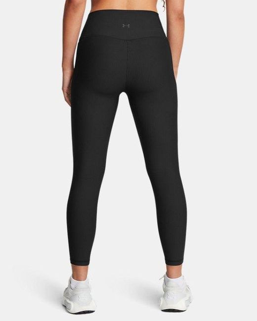 Leggings Tobilleros Meridian Rib Para Mujer Under Armour de color Black