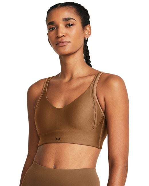 Under Armour Infinity 2.0 Low Strappy Sports Bra in Brown