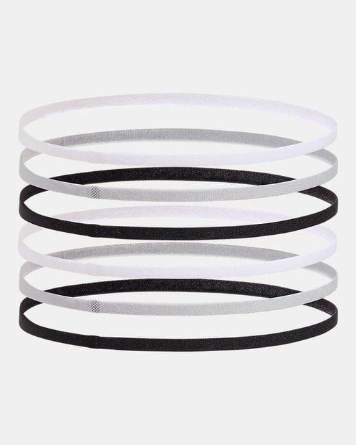 Under Armour White Ua Mini Elastic 6-pack Headbands