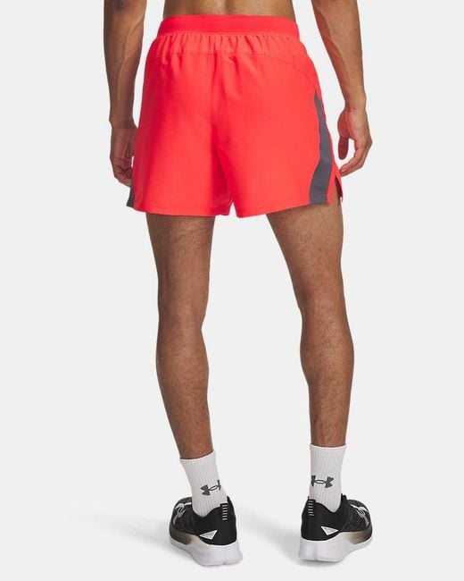 Under Armour Red Launch 5" Shorts Racer Castlerock Reflective for men