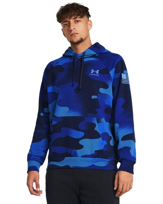 Under Armour Blue Ua Freedom Rival Fleece Amp Hoodie for men