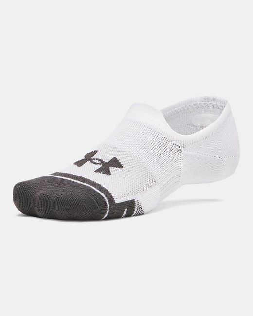 Under Armour White Performance Tech 3-Pack Ultra Low Socks Jet