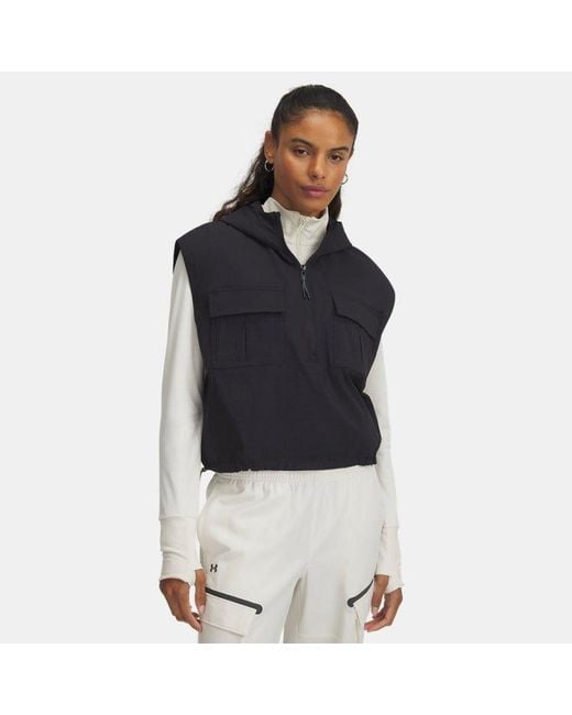 Sudadera Con Capucha Sin Mangas Unstoppable Utility Para Mujer Under Armour de color Black