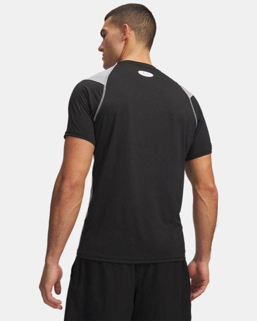 Under Armour Heatgear Elite Nauwsluitende Herentop Met Korte Mouwen Ultimate Zwart Staal Reflecterend in het Black voor heren