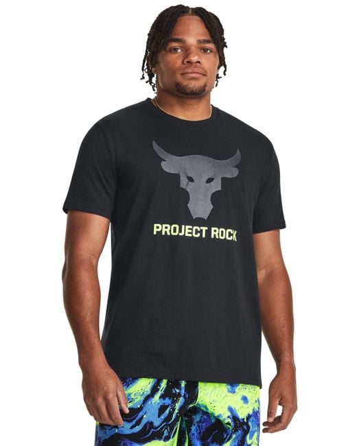 Under Armour Black Project Rock Brahma Bull Short Sleeve for men