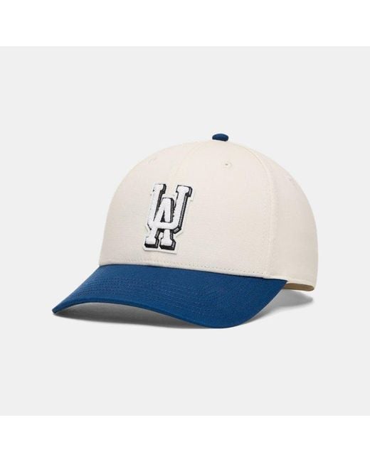 Under Armour Blue Essential Mid Adjustable Hat Stone Blackout for men