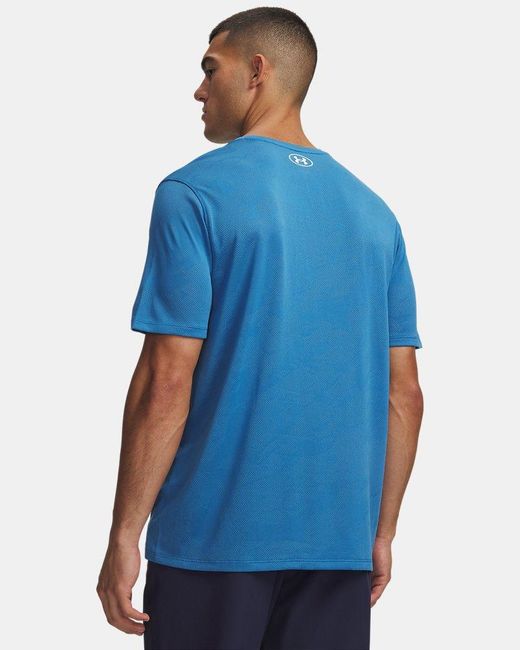 Under Armour Blue Tech Vent Jacq Rd Short Sleeve Aegean for men