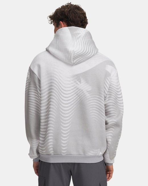 Under Armour Gray Ua Icon Fleece Printed Hoodie for men