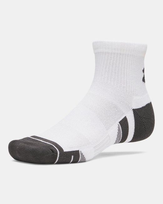 Under Armour White Performance Tech 3-Pack Q Rter Socks Jet