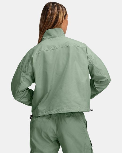 Under Armour Green Unstoppable Woven Sheen Jacket Silica Silica