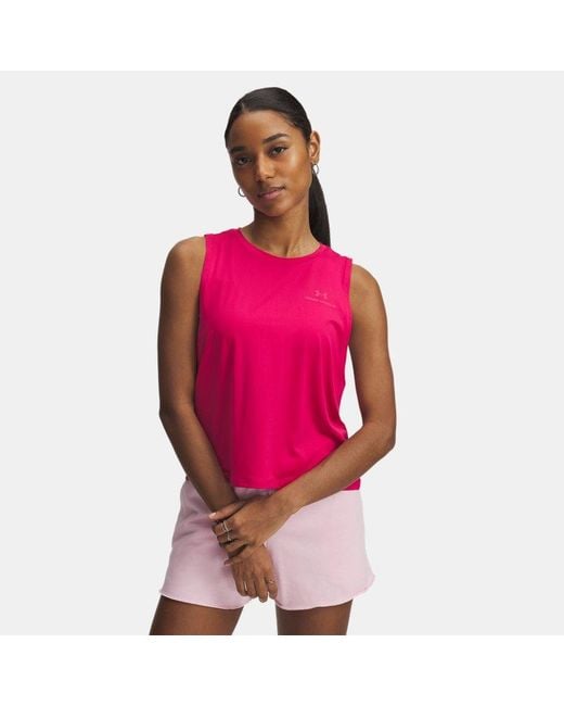 Camiseta De Tirantes Corta Vanish Energy Para Mujer Shaded Fuchsia Shaded Fuchsia Under Armour de color Pink