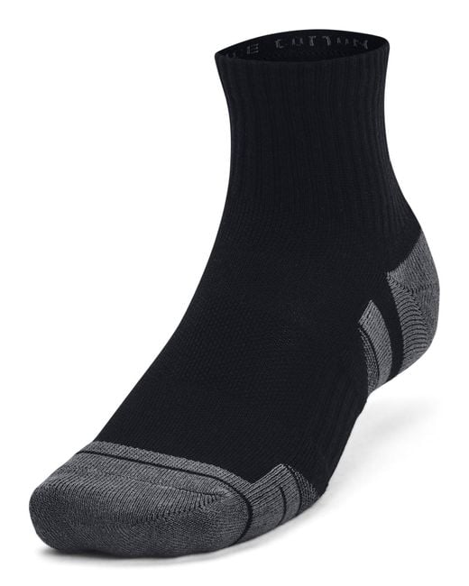Paquete de 3 calcetines de algodón performance unisex Under Armour de color Black