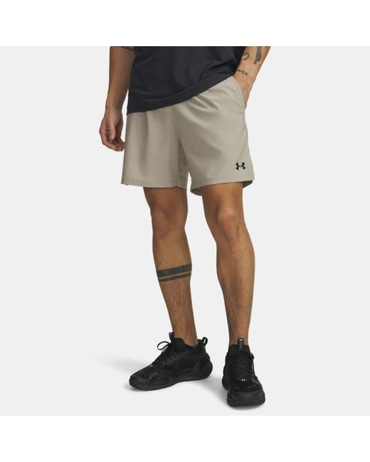 Under Armour Brown Vanish Woven 2.0 6" Shorts Timberwolf Taupe for men
