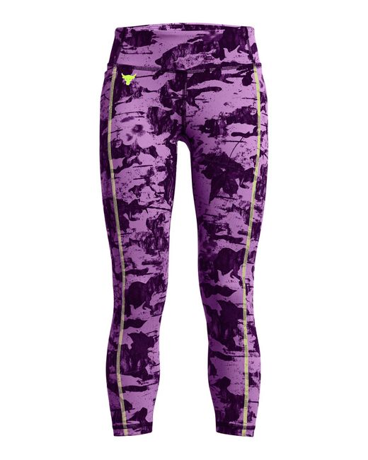 Under Armour Purple Project rock lets go knöchellange leggings mit print für mädchen provence violett / high vis gelb / silt ymd (137 - 149 cm)