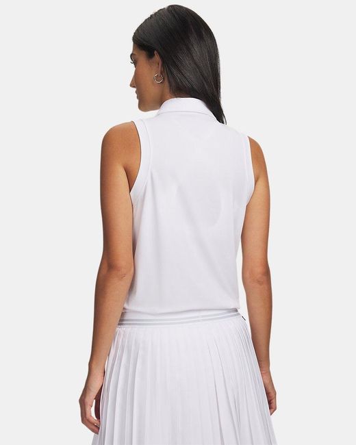 Under Armour White Armourdry Sleeveless Polo