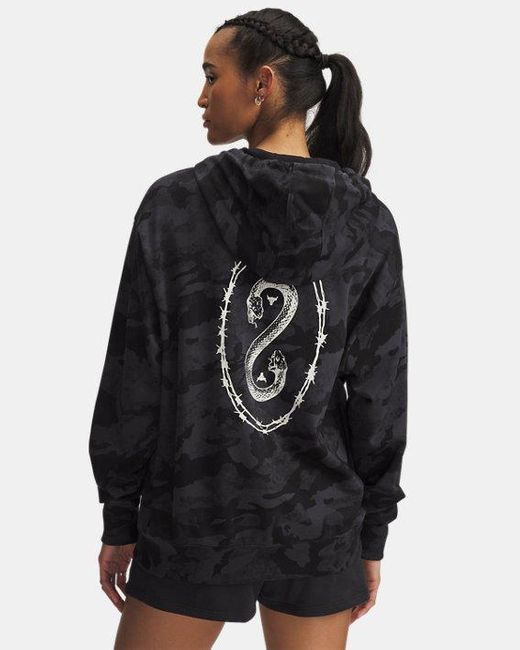 Parte De Arriba Con Cremallera Completa Project Rock Terry Para Mujer Blanco Clay Under Armour de color Black