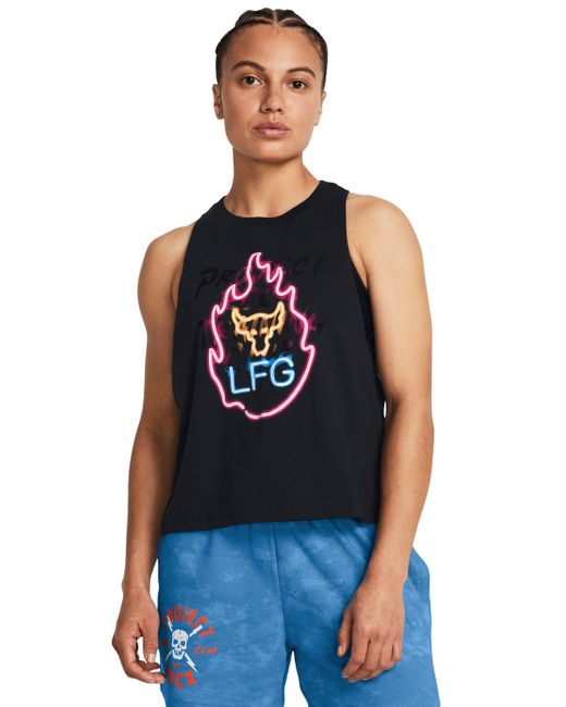 Under Armour Blue Project Rock Neon Flame Tank