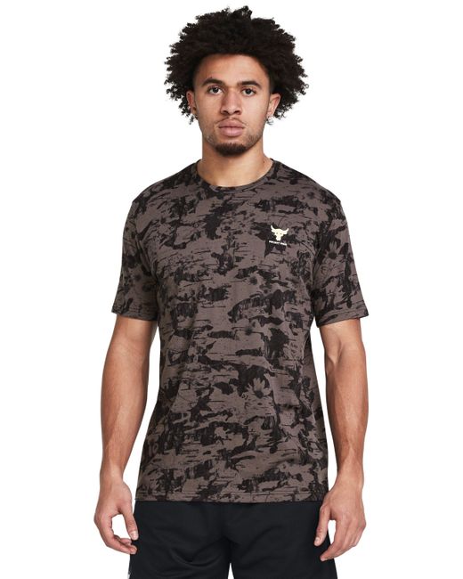 Under Armour Black Project Rock Payoff Printed Graphic Short Sleeve for men