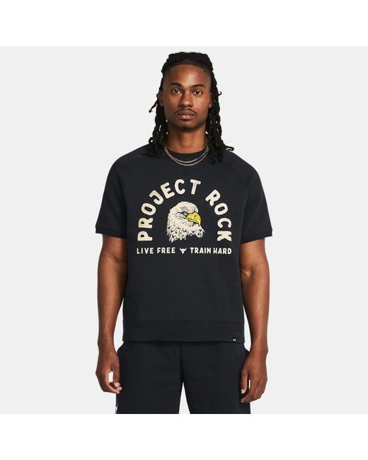 Under Armour Black Project Rock Eagle Graphic Short Sleeve Crew / Silt for men