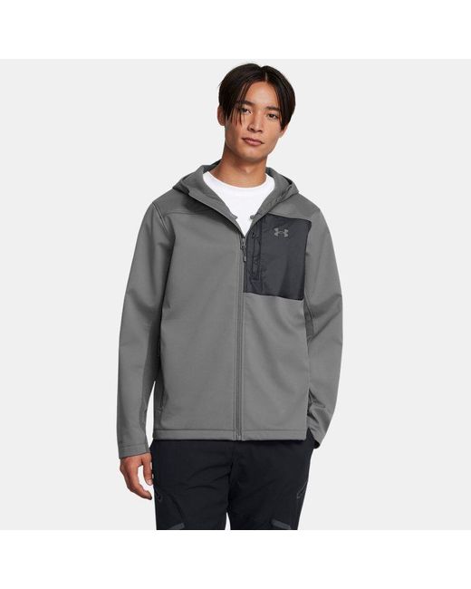 Under Armour Gray Storm Coldgear Infrared Shield 2.0 Hooded Jacket Castlerock Castlerock for men