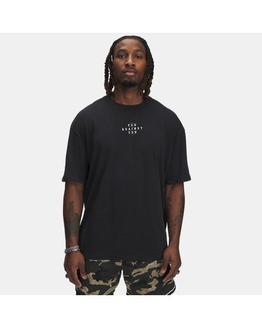Under Armour Black Project Rock Heavyweight Short Sleeve Clay for men