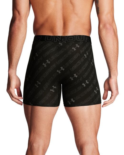 Under Armour Performance cotton boxerjock® 15 cm mit aufdruck im 3er-pack für in Black für Herren